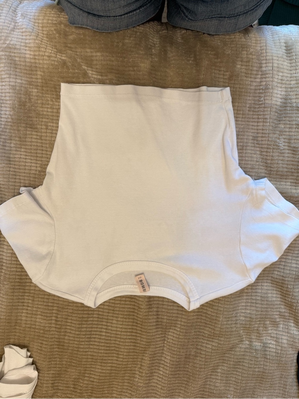 Women's White Basic Crewneck Shirt -  Ribbed Tee